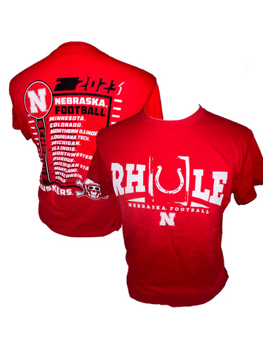 Nebraska Men's RHULE 2023 Schedule Tee-Red