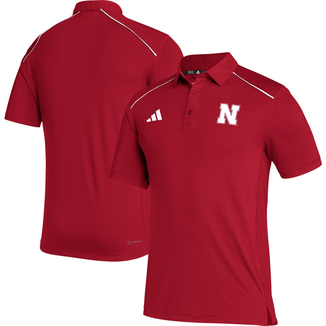 Nebraska Men's Adidas Sideline Polo Red