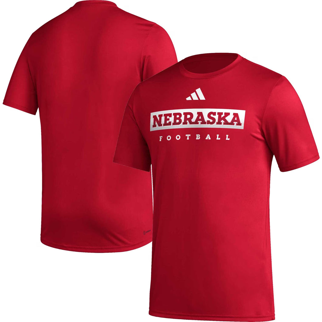 Nebraska Men's Adidas Locker Football Short Sleeve tee