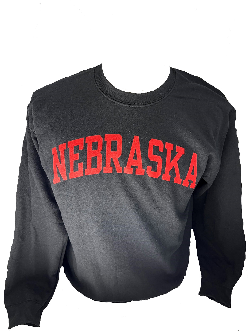 Nebraska Men's Logo Arch Fleece Crewneck Black