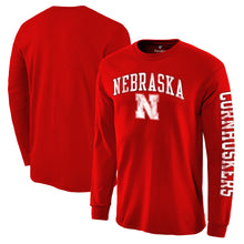 Load image into Gallery viewer, Nebraska Men&#39;s Distressed Arch Over Logo Long Sleeve Hit T-Shirt