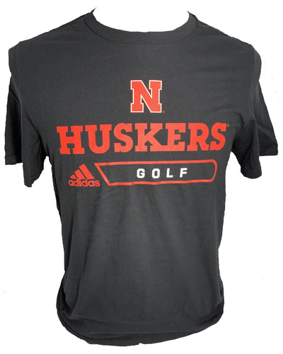 Nebraska Men's Adidas Golf short sleeve black tee