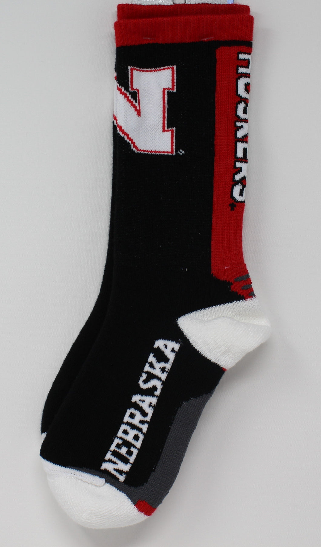 Nebraska Jump Key Sock Black/Red