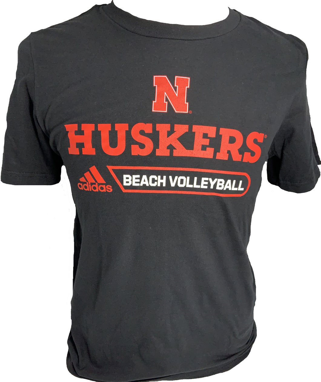 Nebraska Men's Adidas Beach Volleyball black short sleeve tee