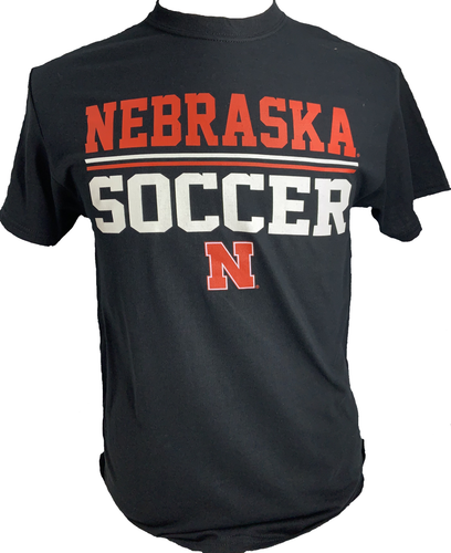 Nebraska Men's Sport Short Sleeve Soccer tee- Black