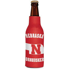 Nebraska Longneck Logo/State Koozie Red